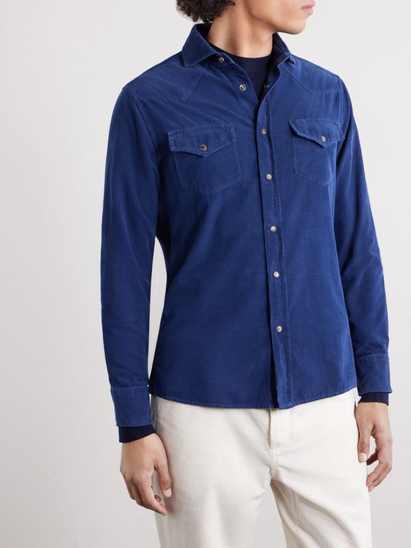 Cutaway-Collar Cotton-Corduroy Western Shirt - FR Cutaway-Collar Cotton-Corduroy Western Shirt - FR