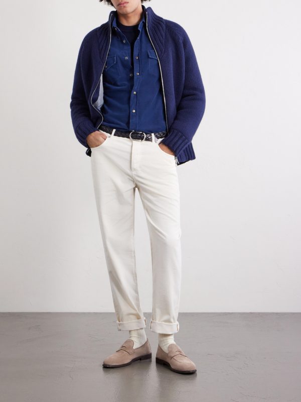 Cutaway-Collar Cotton-Corduroy Western Shirt - OU Cutaway-Collar Cotton-Corduroy Western Shirt - OU