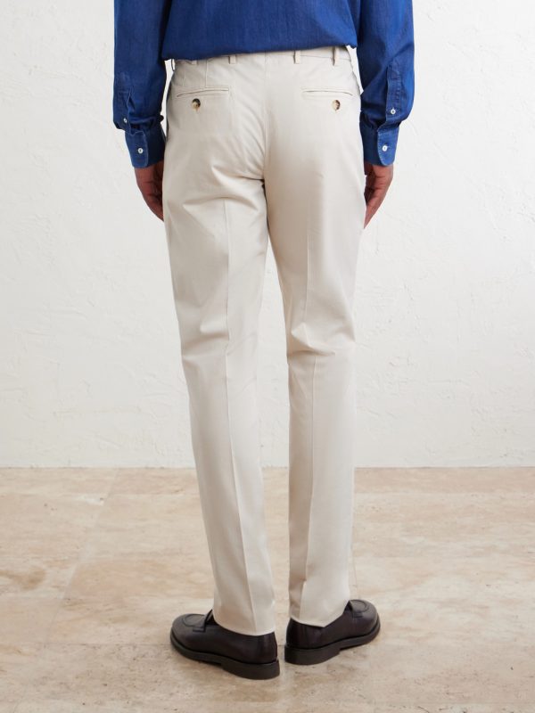 Straight-Leg Cotton-Blend Trousers - BK Straight-Leg Cotton-Blend Trousers - BK