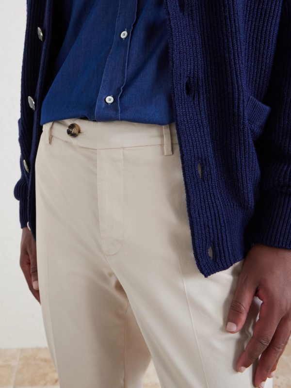 Straight-Leg Cotton-Blend Trousers - CU Straight-Leg Cotton-Blend Trousers - CU