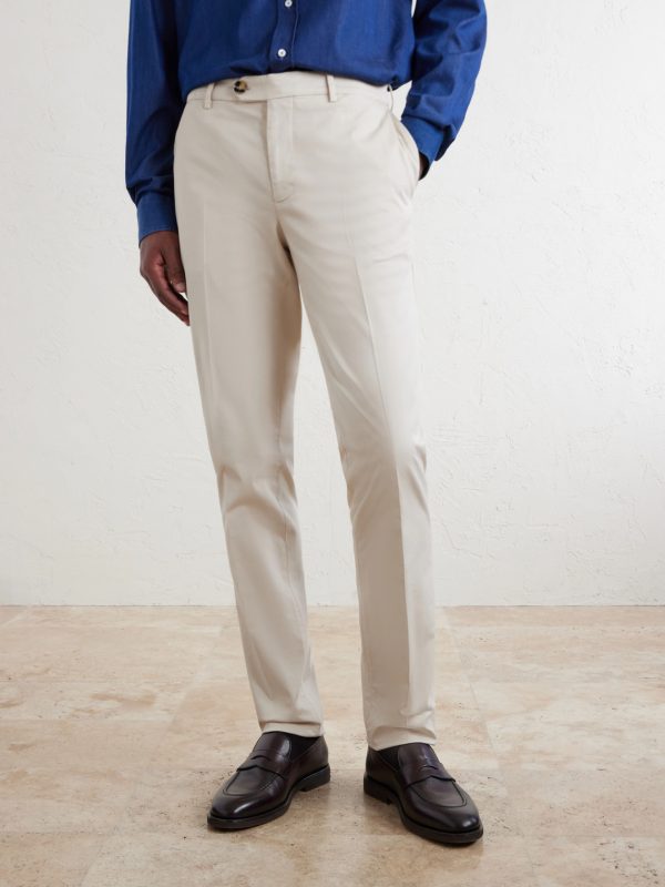 Straight-Leg Cotton-Blend Trousers - FR Straight-Leg Cotton-Blend Trousers - FR