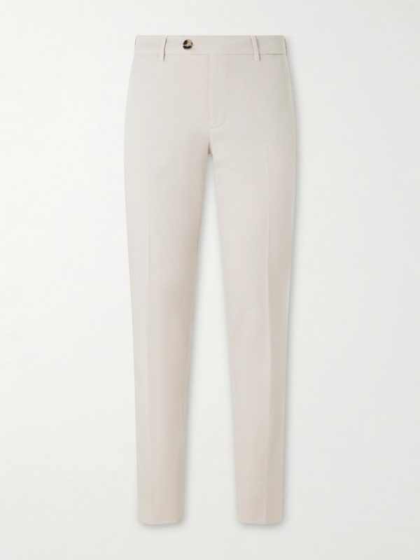 Straight-Leg Cotton-Blend Trousers Straight-Leg Cotton-Blend Trousers