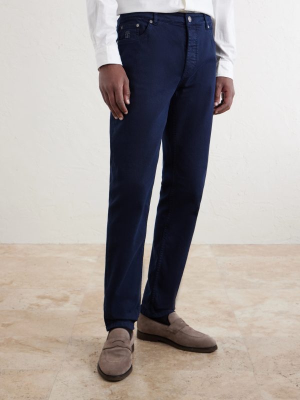Slim-Fit Straight-Leg Logo-Embroidered Jeans - FR