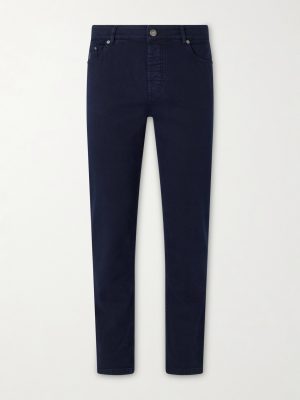 Slim-Fit Straight-Leg Logo-Embroidered Jeans