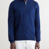 Cotton and Cashmere-Blend Half-Zip Sweater - FR Cotton and Cashmere-Blend Half-Zip Sweater - FR