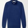 Cotton and Cashmere-Blend Half-Zip Sweater Cotton and Cashmere-Blend Half-Zip Sweater