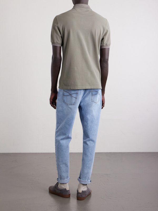 Logo-Print Cotton-Piqué Polo Shirt - BK Logo-Print Cotton-Piqué Polo Shirt - BK