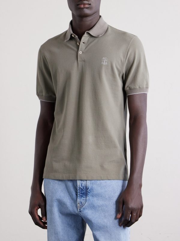 Logo-Print Cotton-Piqué Polo Shirt - FR Logo-Print Cotton-Piqué Polo Shirt - FR