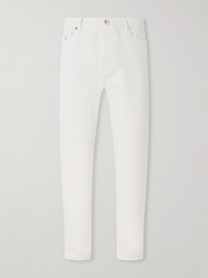 Slim-Fit Straight-Leg Logo-Embroidered Jeans
