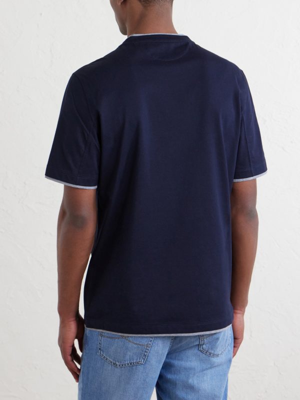 Layered Cotton-Jersey T-Shirt - BK Layered Cotton-Jersey T-Shirt - BK