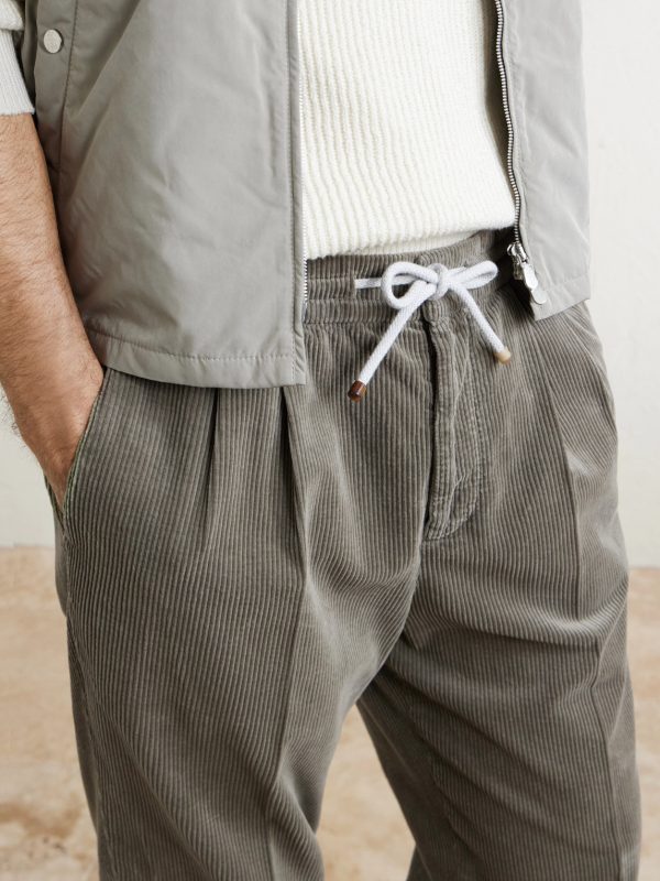 Straight-Leg Cotton-Corduroy Drawstring Trousers - CU Straight-Leg Cotton-Corduroy Drawstring Trousers - CU