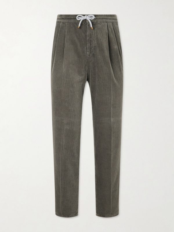 Straight-Leg Cotton-Corduroy Drawstring Trousers Straight-Leg Cotton-Corduroy Drawstring Trousers