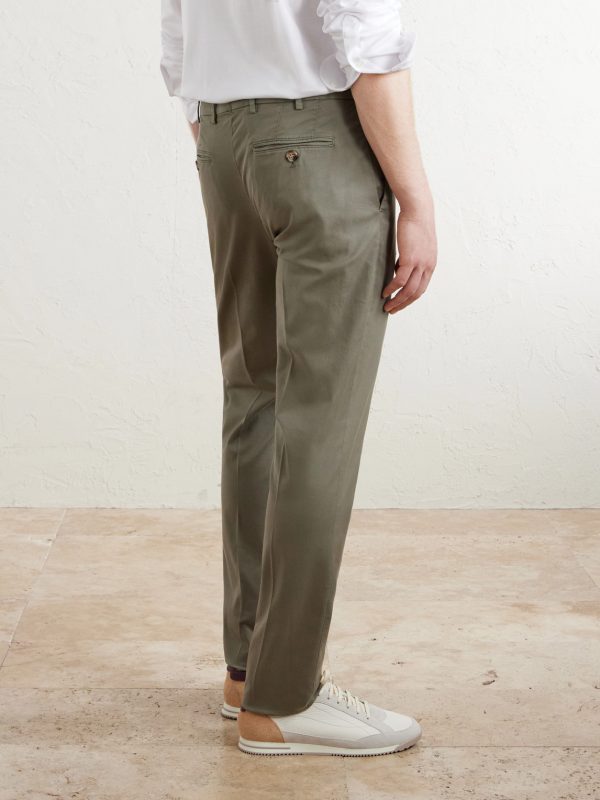 Straight-Leg Stretch-Cotton Twill Trousers - BK Straight-Leg Stretch-Cotton Twill Trousers - BK