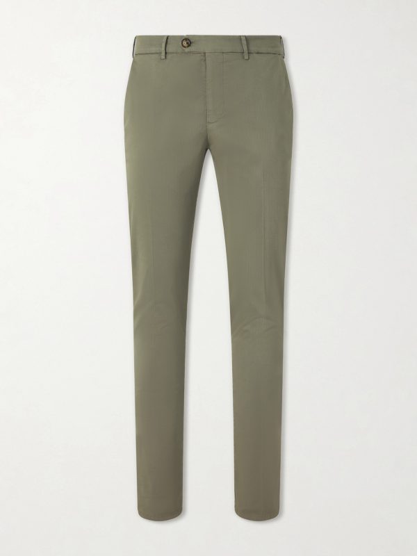 Straight-Leg Stretch-Cotton Twill Trousers Straight-Leg Stretch-Cotton Twill Trousers