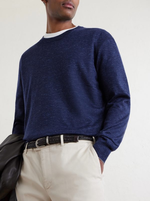 Cashmere, Silk and Linen-Blend Sweater - CU