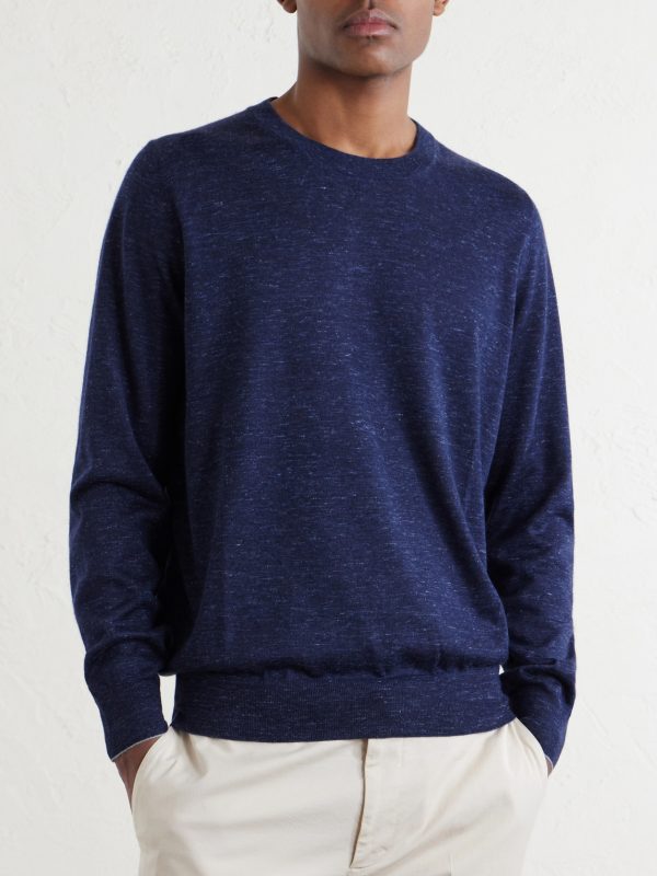 Cashmere, Silk and Linen-Blend Sweater - FR