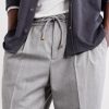 Tapered Pleated Virgin Wool-Flannel Drawstring Trousers - CU Tapered Pleated Virgin Wool-Flannel Drawstring Trousers - CU