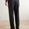 Straight-Leg Pleated Wool Trousers - BK Straight-Leg Pleated Wool Trousers - BK