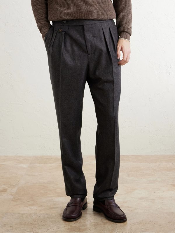 Straight-Leg Pleated Wool Trousers - FR Straight-Leg Pleated Wool Trousers - FR