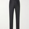 Straight-Leg Pleated Wool Trousers Straight-Leg Pleated Wool Trousers