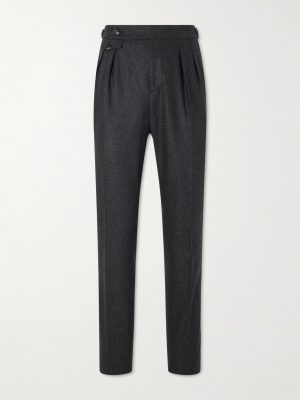 Straight-Leg Pleated Wool Trousers Straight-Leg Pleated Wool Trousers