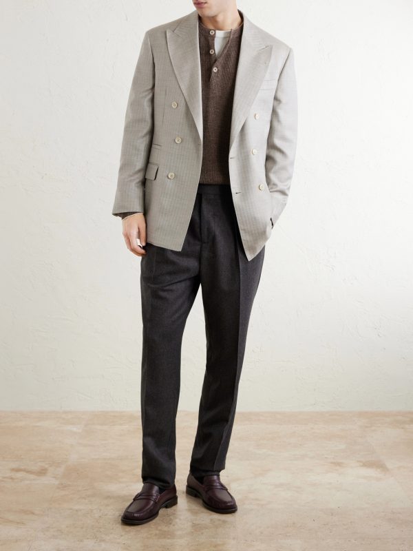 Straight-Leg Pleated Wool Trousers - OU Straight-Leg Pleated Wool Trousers - OU