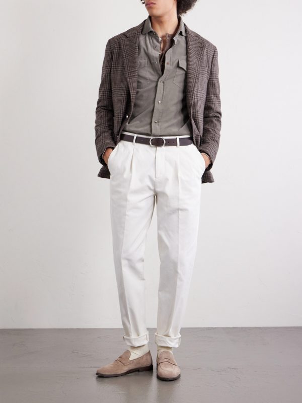 Cutaway-Collar Cotton-Corduroy Western Shirt - OU Cutaway-Collar Cotton-Corduroy Western Shirt - OU