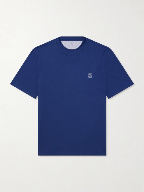 Layered Logo-Print Cotton-Jersey T-Shirt Layered Logo-Print Cotton-Jersey T-Shirt