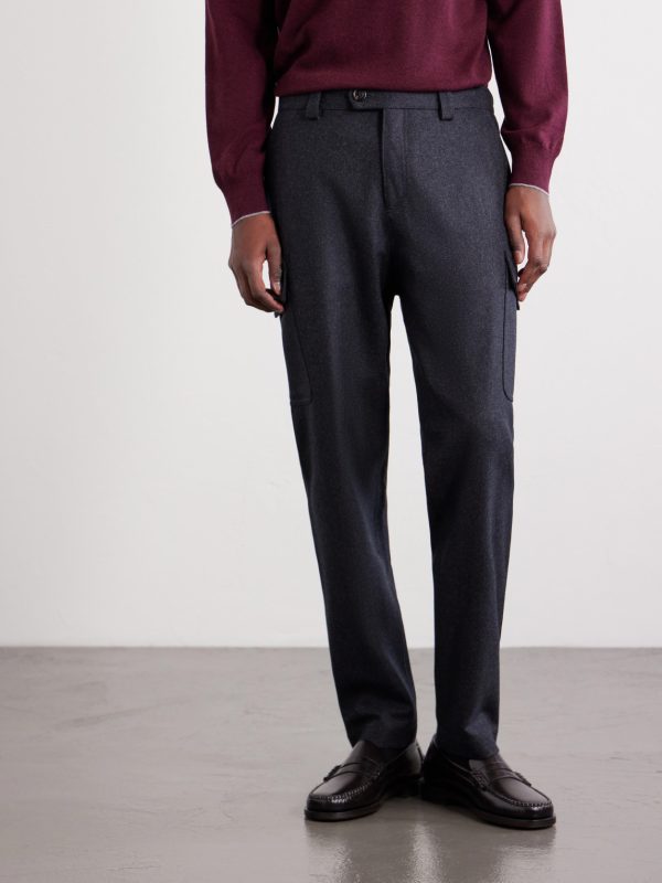 Tapered Virgin Wool Cargo Trousers - FR Tapered Virgin Wool Cargo Trousers - FR
