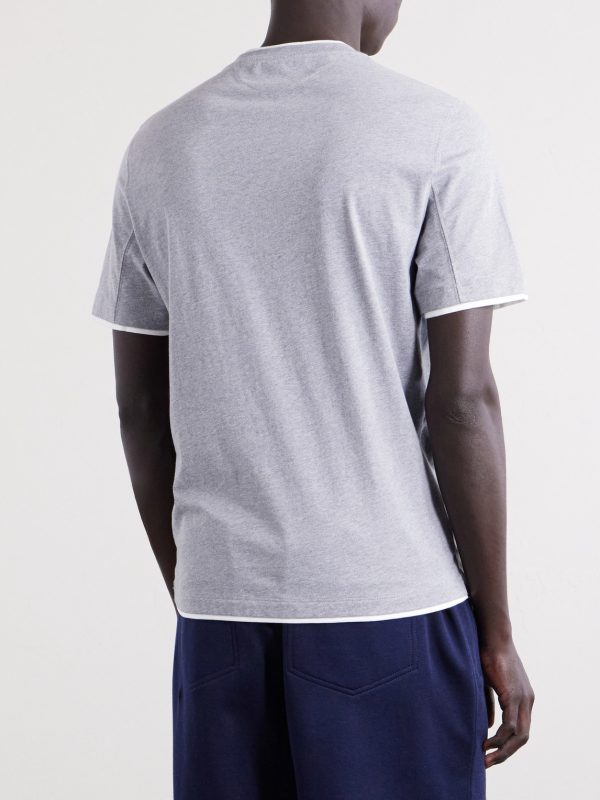 Layered Cotton-Jersey T-Shirt - BK Layered Cotton-Jersey T-Shirt - BK