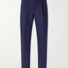Tapered Pleated Virgin Wool-Flannel Drawstring Trousers Tapered Pleated Virgin Wool-Flannel Drawstring Trousers