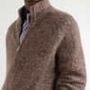 Brushed Cashmere and Silk-Blend Zipped Sweater - CU Brushed Cashmere and Silk-Blend Zipped Sweater - CU