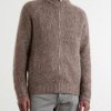 Brushed Cashmere and Silk-Blend Zipped Sweater - FR Brushed Cashmere and Silk-Blend Zipped Sweater - FR