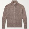 Brushed Cashmere and Silk-Blend Zipped Sweater Brushed Cashmere and Silk-Blend Zipped Sweater