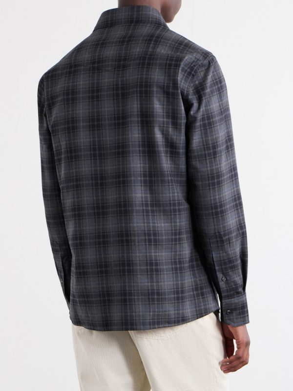 Checked Cotton-Flannel Shirt - BK Checked Cotton-Flannel Shirt - BK