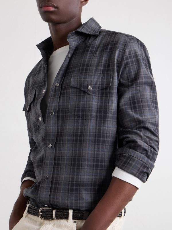Checked Cotton-Flannel Shirt - CU Checked Cotton-Flannel Shirt - CU
