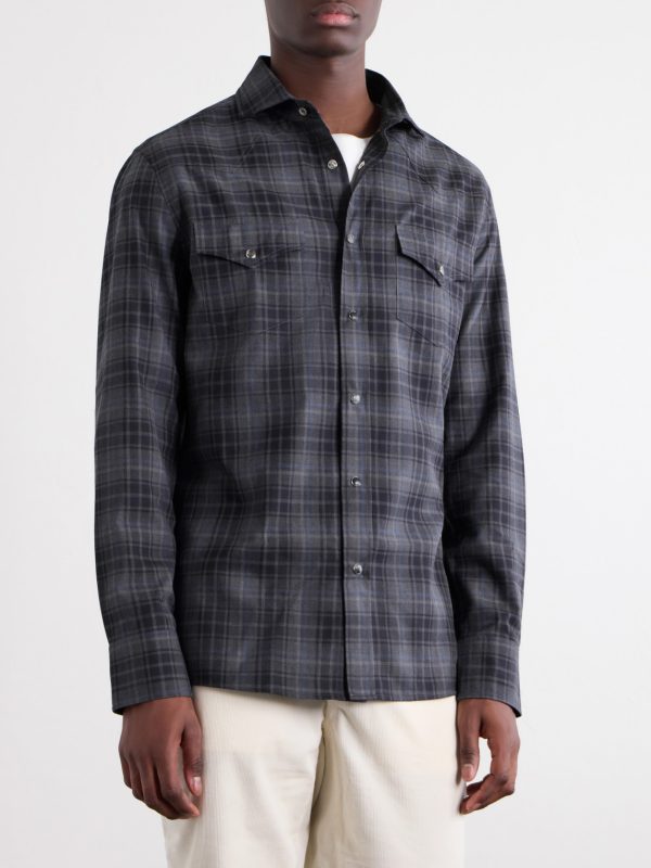 Checked Cotton-Flannel Shirt - FR Checked Cotton-Flannel Shirt - FR