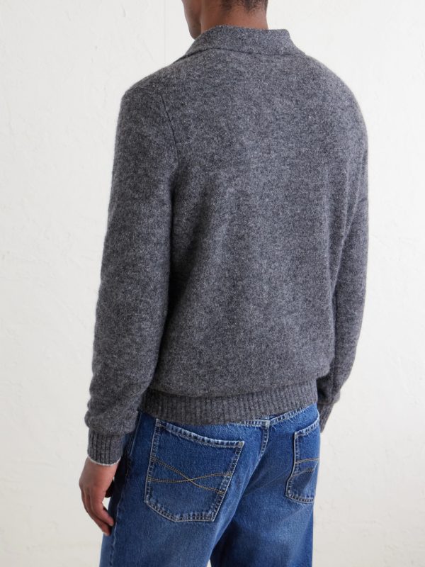 Alpaca-Blend Polo Sweater - BK