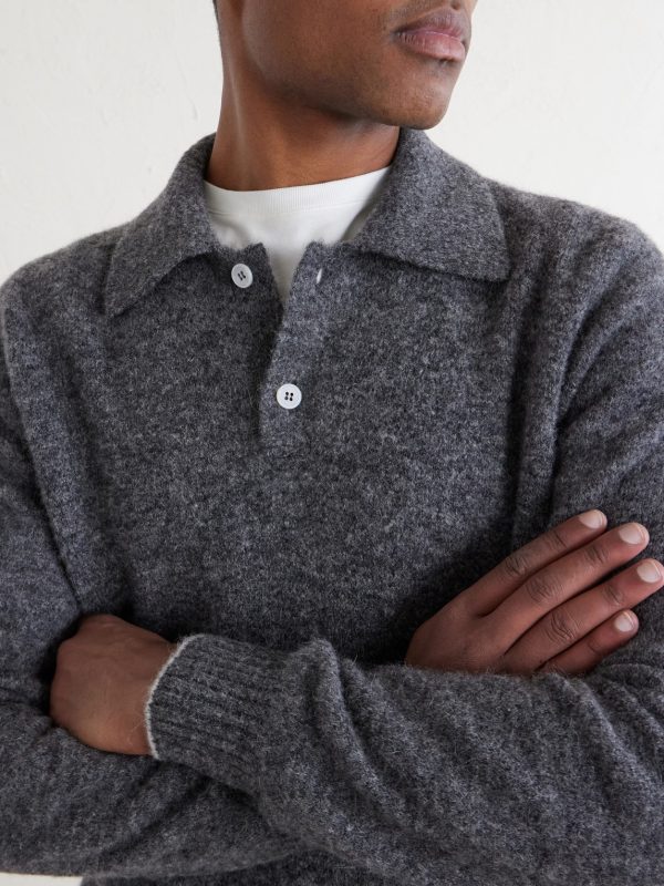 Alpaca-Blend Polo Sweater - CU