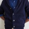 Shawl-Collar Ribbed Cotton Cardigan - CU Shawl-Collar Ribbed Cotton Cardigan - CU