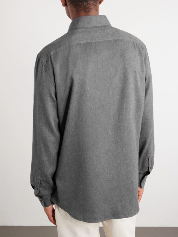 Herringbone Cotton and Lyocell-Blend Shirt - BK Herringbone Cotton and Lyocell-Blend Shirt - BK