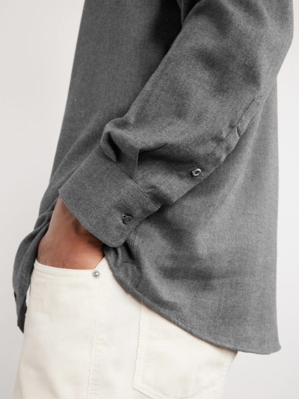 Herringbone Cotton and Lyocell-Blend Shirt - CU Herringbone Cotton and Lyocell-Blend Shirt - CU