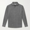 Herringbone Cotton and Lyocell-Blend Shirt Herringbone Cotton and Lyocell-Blend Shirt