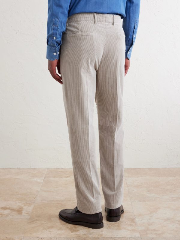 Tapered Pleated Cotton-Corduroy Trousers - BK Tapered Pleated Cotton-Corduroy Trousers - BK