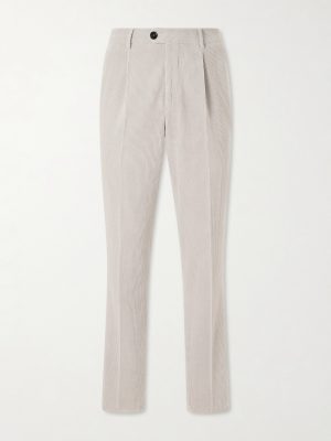 Tapered Pleated Cotton-Corduroy Trousers Tapered Pleated Cotton-Corduroy Trousers