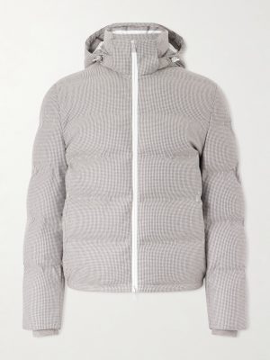 Quilted Herringbone Cashmere and Silk-Blend Hooded Down Jacket Quilted Herringbone Cashmere and Silk-Blend Hooded Down Jacket