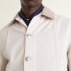 Leather-Trimmed Denim Jacket - CU