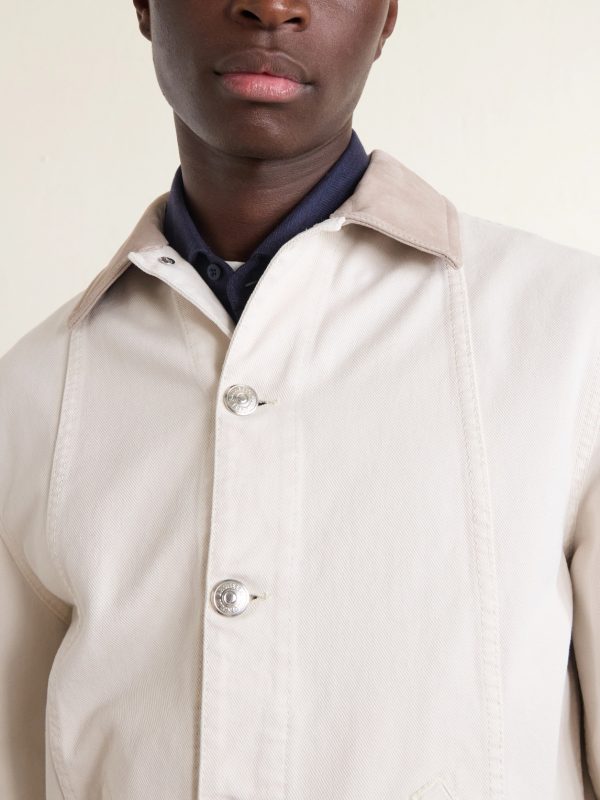 Leather-Trimmed Denim Jacket - CU