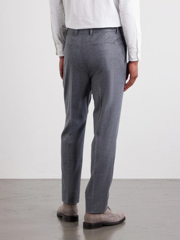 Straight-Leg Pleated Wool Trousers - BK