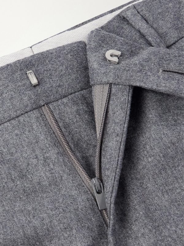 Straight-Leg Pleated Wool Trousers - E1